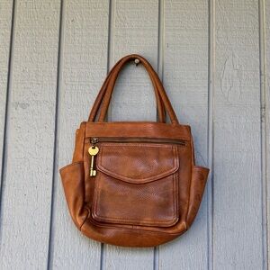 Fossil Mini Leather Tote Bag